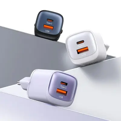 USAMS 30W USB-C/USB-A HITRI POLNILEC ZA TELEFONE, BEL
