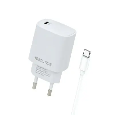 BELINE OMREŽNI POLNILEC 1X USB-C 20W + USB-C PD 3.0 KABEL BEL