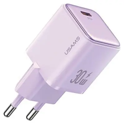 USAMS OMREŽNI POLNILEC 1XUSB-C PD30W 3A ZA TELEFONE VIJOLIČEN