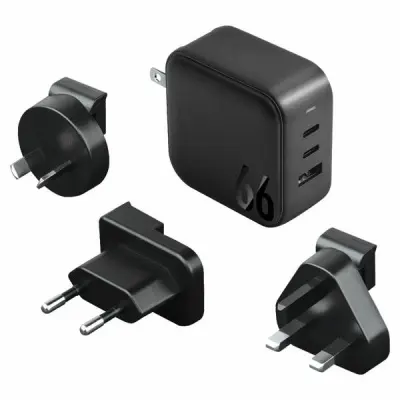 ENERGEA OMREŽNI POLNILEC 1XUSB+2XUSB-C PD-PPS-QC 66W ZA ČRNE TELEFONE