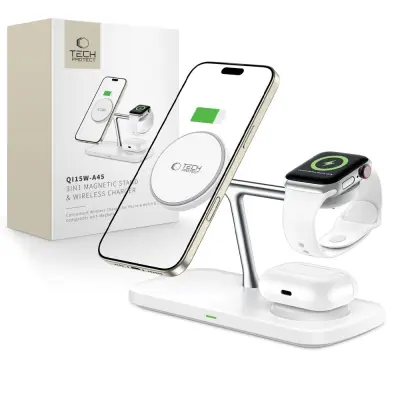 TECH-PROTECT QI15W-A45 MAGNETNI POLNILEC ZA MAGSAFE 3V1 ZA TELEFONE