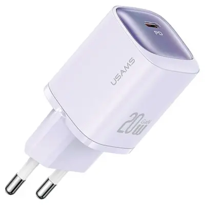 USAMS 20W USB-C HITRI POLNILEC ZA TELEFONE VIJOLIČEN