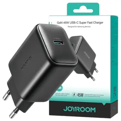 JOYROOM JR-TCF23 OMREŽNI POLNILEC USB-C 25W ZA PD / PPS ČRN