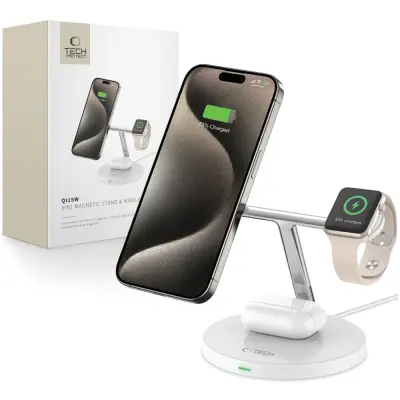 TECH-PROTECT QI INDUKCIJSKI POLNILEC 15W 3V1 MAGNETNI ZA MAGSAFE IPHONE