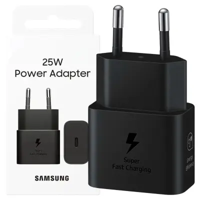SAMSUNG OMREŽNI POLNILEC EP-T2510NBEGWW GAN USB-C 25W ZA TELEFON ČRN