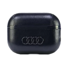 USNJENI OVITEK AUDI ZA AIRPODS PRO 2 ETUI ČRN USNJEN