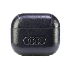AUDI USNJENI OVITEK Z VELIKIM LOGO ZA AIRPODS 3 ČRN