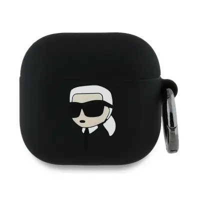 ETUI KARL LAGERFELD ZA AIRPODS 4 SILIKON ČRNA 3D