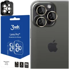3MK ZAŠČITA ZA LEČE PRO TEMNO ZLATA ZA APPLE IPHONE 15 PRO MAX STEKLO