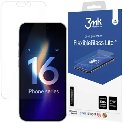 3MK FLEXIBLEGLASS SOLID KALJENO STEKLO ZA APPLE IPHONE 16 PLUS 0,2MM
