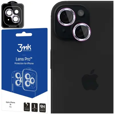 3MK ZAŠČITA ZA LEČE PRO PINK ZA APPLE IPHONE 15 KALJENO STEKLO