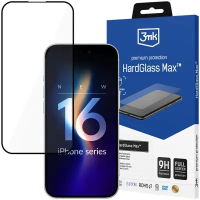 3MK HARDGLASS MAX BLACK KALJENO STEKLO ZA APPLE IPHONE 16 PLUS