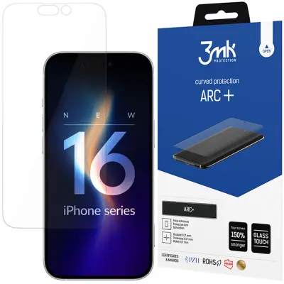 3MK ARC+ KALJENO STEKLO ZA APPLE IPHONE 16 PLUS, ZAŠČITA ZA EKRAN