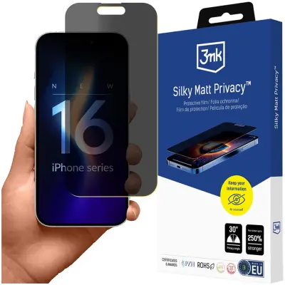 3MK SILKY MATT PRIVACY CASE OVITEK ZA APPLE IPHONE 16 MAT