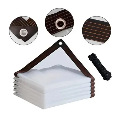 Prozorna ponjava z očesci, Ponjava za zaščito pred dežjem, Prozorna ponjava za zunanjo uporabo | COVERKA 3x3m