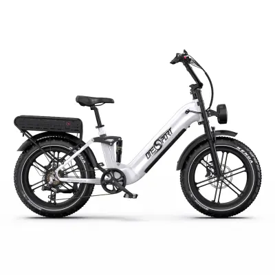 Električno kolo Onesport OT08 Pro, dvojna baterija, 48V 36Ah, Fat Ebike - belo