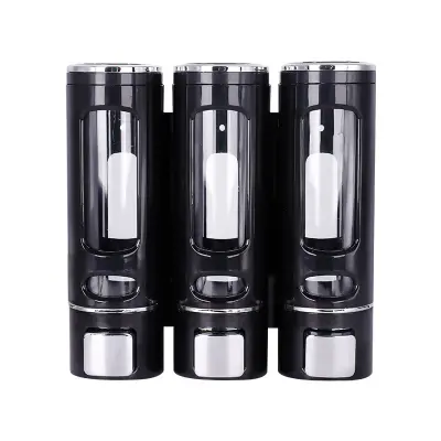 Set 3 stenskih dozatorjev za milo - 400 ml - Črn - Dozator za milo - Dozator za pomivanje posode