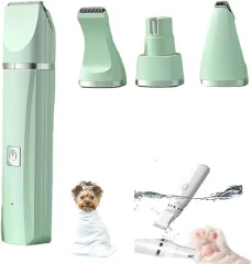 4 različna rezila Set za nego hišnih ljubljenčkov Pet Style Clippers 4 različna rezila USB (zelena)
