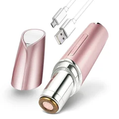 Odstranjevanje dlak na obrazu za ženske | Neboleč odstranjevalec dlak | Električni brivnik USB za polnjenje za ženske | Vodotesen z LED lučko