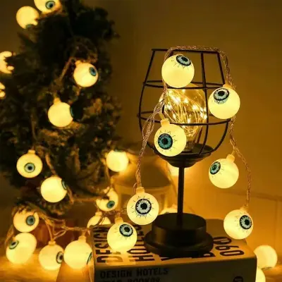 Nočna lučka za noč čarovnic, 3 m, 20 LED oranžnih luči za noč čarovnic, lučka iz buče, dekoracija za zabavo, nepremočljive kocke