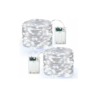 50 svetlih LED nizov Mini LED nizov na baterije 5M notranja in zunanja okrasna luč za spalnico, božič, poroka, hladno bela