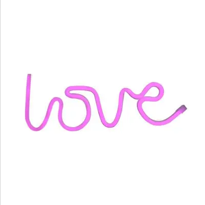 Love Neon Light Sign Art Applique Murale USB/Batterie LED Rose
