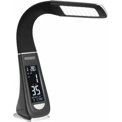 LED namizna svetilka Črna/bela Večnamenska svetilka 4v1 Koledar Ura Termometer Domača namizna svetilka Dnevna soba Črna