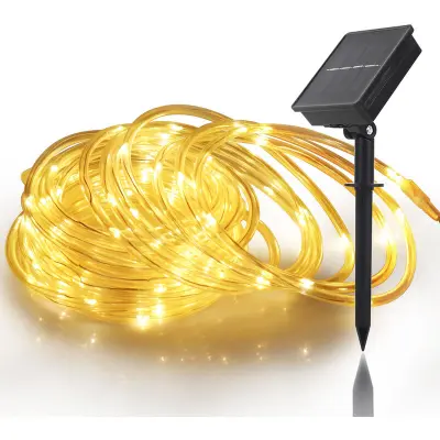 Solarne nizaste luči na prostem - 10 m, 100 LED s 100 LED, samodejni vklop/izklop, nepremočljive, božična dekoracija za zunanjo uporabo (top