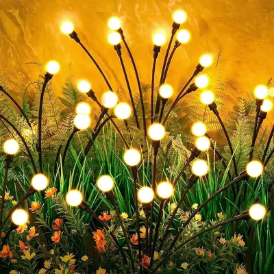 Zunanje sončne luči Firefly, 4 kosi 10 LED sončnih luči Firefly Zunanji vrt, sončne vrtne luči, sončne luči Firefly IP65 Vodoodporne
