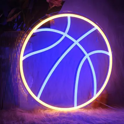 LED neonski napisi za košarkarsko športno žogo, moški, košarkar, stenska umetnost, dekoracija doma, spalnica
