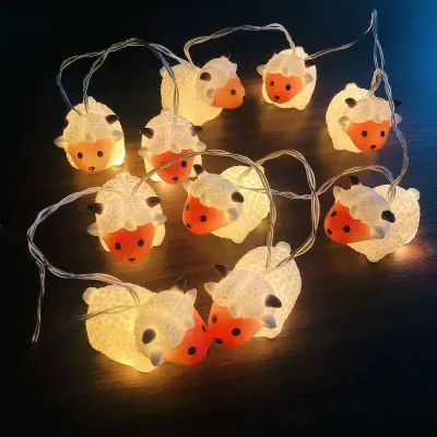 10 LED luči na vrvici z živalskimi ovcami za otroško sobo, praznične luči, steno, okno, drevo, zabavo, teraso, vrt, dnevno sobo, spalnico (o