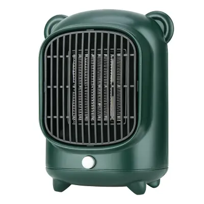 500W Mini Eco keramični električni grelec, večkratna zaščita, varčen električni grelec za pisarno, spalnico (zelen, 13,9*10,6*19 cm)