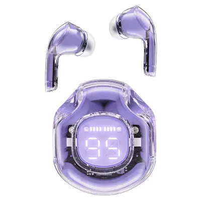 T8 Bluetooth TWS brezžične slušalke z etuijem, vijolične