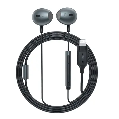 In-ear slušalke za iPhone iPad z Lightning konektorjem 1,2 m, črne