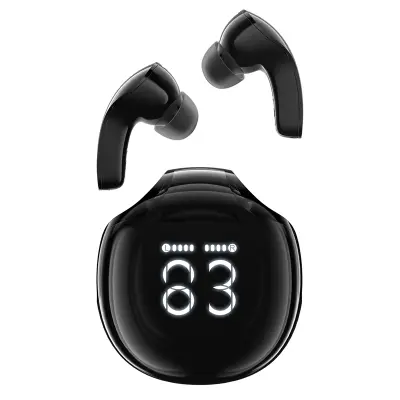 T9 Bluetooth 5.3 in-ear USB-C brezžične slušalke, črne