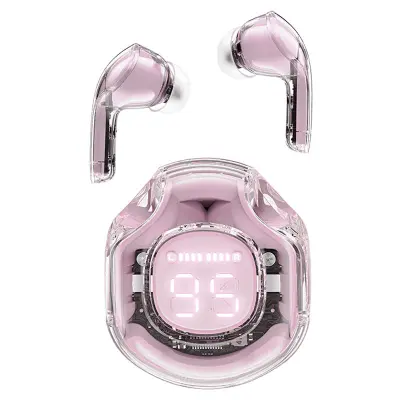 T8 Bluetooth TWS brezžične slušalke z etuijem, roza