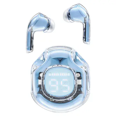T8 Bluetooth TWS brezžične slušalke z etuijem, svetlo modre