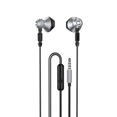 Kovinske žične ušesne slušalke s 3,5 mm mini priključkom, sive