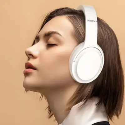 Brezžične ANC Bluetooth 5.3 naglavne slušalke, bele