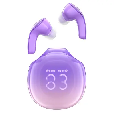 T9 Bluetooth 5.3 in-ear USB-C brezžične slušalke, vijolične