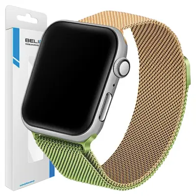 BELINE PAS ZA APPLE WATCH JEKLO 38/40/41MM ZELENO-ZLATO OHIŠJE