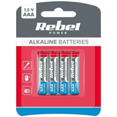ALKALNE BATERIJE REBEL LR03 4PCS BATERIJSKI ETUI ZA IGRAČE NA DALJINSKO UPRAVLJANJE