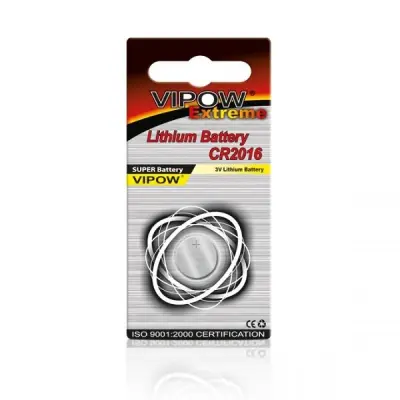 VIPOW EXTREME BATERIJA CR2016 1 KOS. ZA URE, DALJINCE, KALKULATORJE