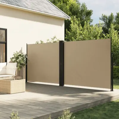 The Living Store Zložljiva stranska tenda bež 160x1200 cm - Zložljiva Stranska Tenda