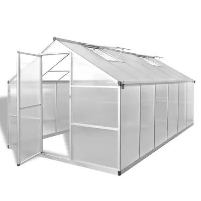 The Living Store Okrepljen aluminijast rastlinjak z okvirjem 9,025 m² - Rastlinjak