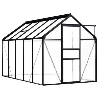 The Living Store Rastlinjak antracit iz aluminija 5,89 m³ - Rastlinjak