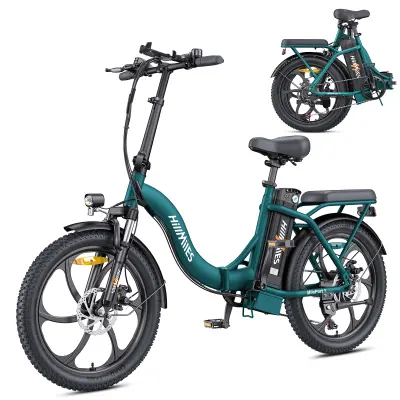 HillMiles E Bike, zložljivo e-kolo z baterijo 36V 13Ah do 80-100 km, 20 * 3,0 palca, 7 hitrosti SHIMANO, 250W motor in 25 km/h MilePort