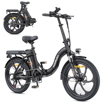 HillMiles E Bike, zložljivo e-kolo z baterijo 36V 13Ah do 80-100 km, 20 * 3,0 palca, 7 hitrosti SHIMANO, 250W motor in 25 km/h MilePort