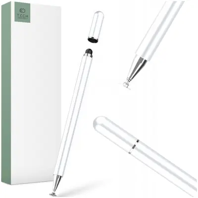 TECH-PROTECT CHARM STYLUS PEN BELO/SREBRNO ZA OVITEK ZA TELEFON STYLUS