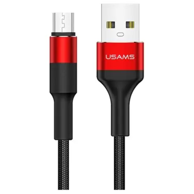 USAMS PLETENI KABEL U5 2A MICRO USB RDEČ 1.2M ZA TELEFON